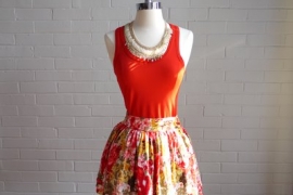 Floral Skirt @ Current Boutique